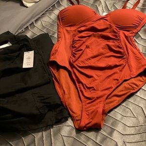 One piece Bathing Suit and Sarong